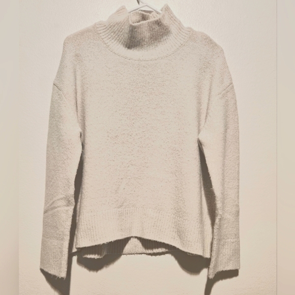 Oak+Fort Oat Boxy Boho Oversized Sz Small  Mock Neck Wool Blend Sweater - Picture 1 of 11